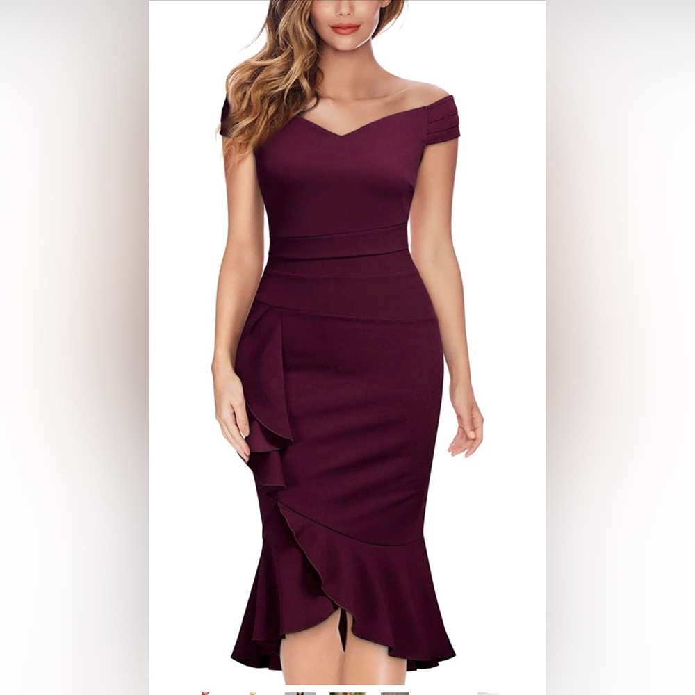 BURGUNDY COCKTAIL DRESS